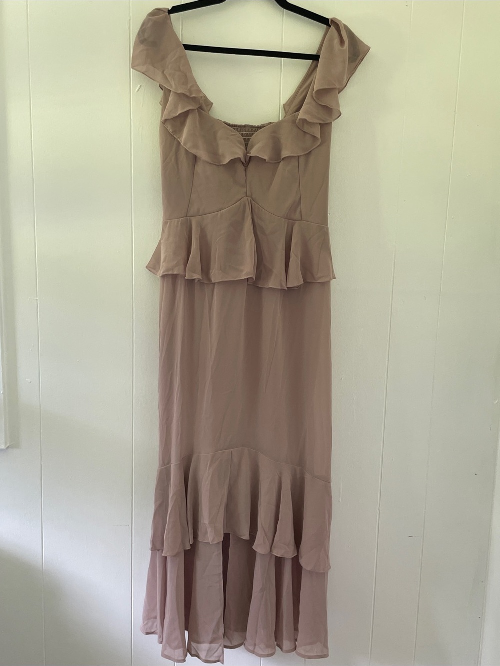 Show Me Your MuMu Beige Ruffled Maxi Dress